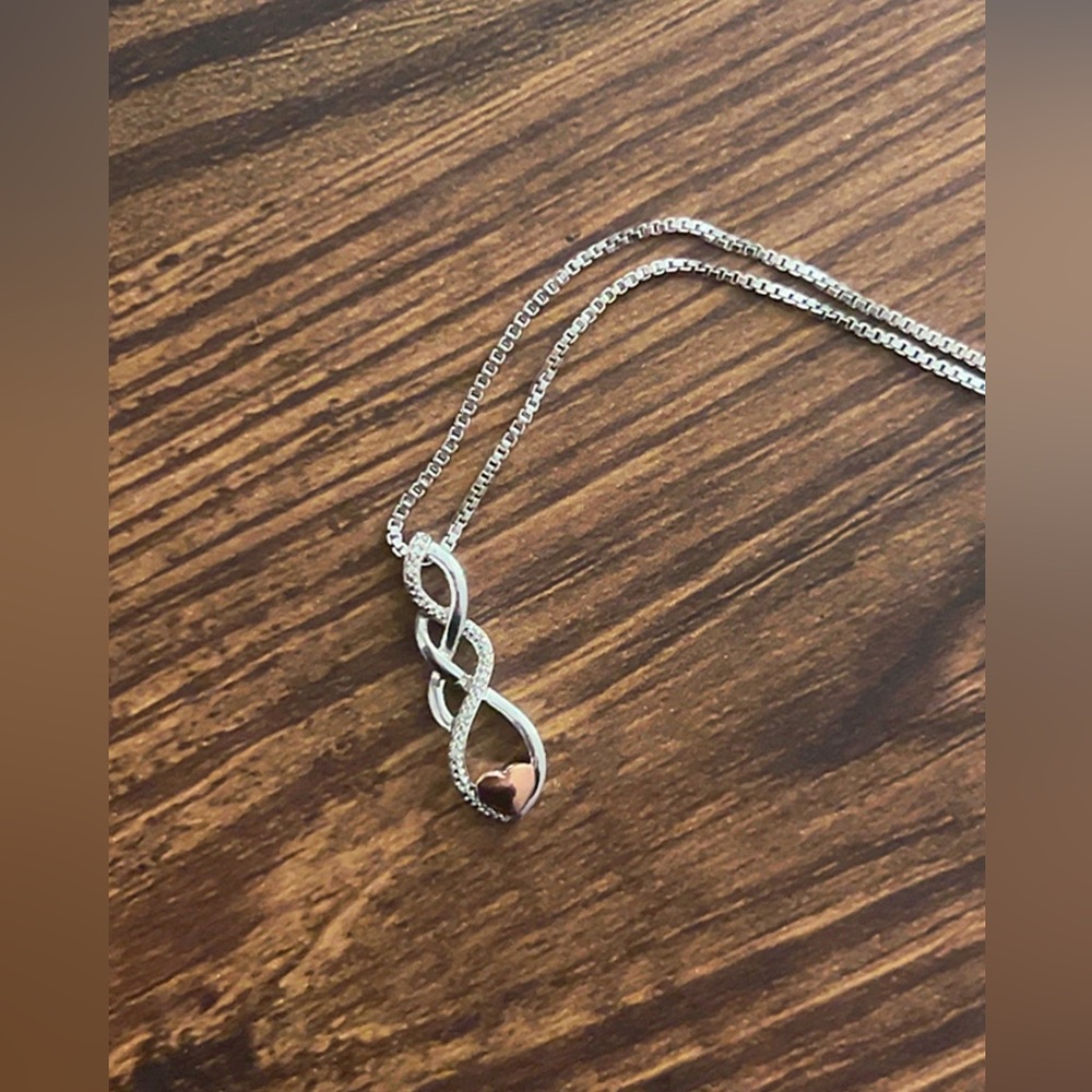 Hallmark Sterling Sterling Pendant Necklace with 10K Rose Gold Heart Accent